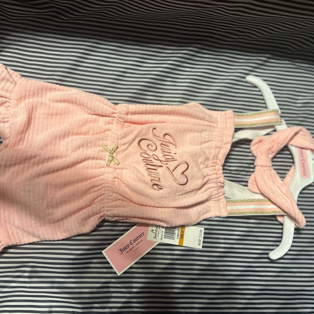 NWT 3T Juicy couture velour Romper set -